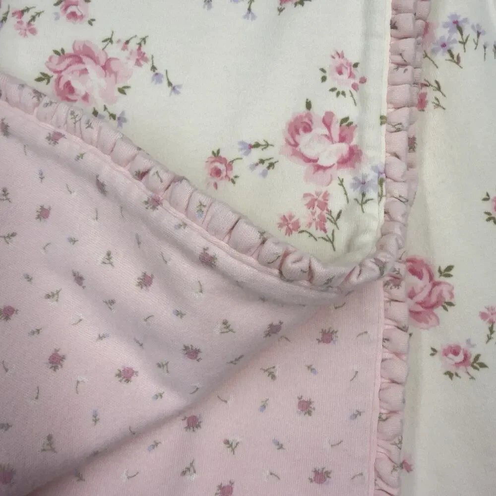 Gymboree Baby Blanket 2002 Vintage Spring Is In The Air Floral Pink Cream Roses